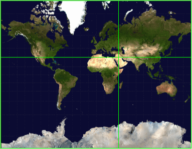 Golden Ratio or Phi point of the Earth - Mercator projection