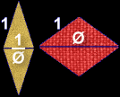 Penrose tiles using diamonds based on phi, the golden ratio, in their proportions