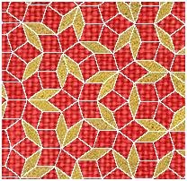 Penrose tiling based on diamonds with phi, golden ratio, proportions in their height and width dimensions