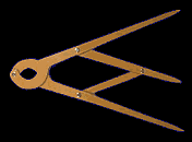 Golden section calipers for applying phi, the golden proportion, in design