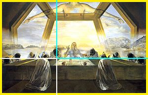 The Last Sacrament by Salvador Dali uses phi, the golden proportion, in its composition as did Leonardo Da Vinci in The Last Supper