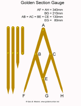 Golden Section Gauge to show phi or golden ratio proportions