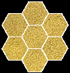 Tiled hexagons illustrating six-fold symmetry