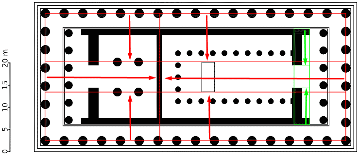 Parthenon Floor Plan Golden Ratios Indicated