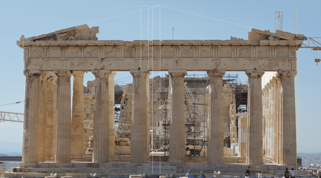 Parthenon golden ratio facade