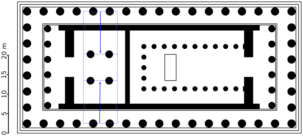 Parthenon golden ratio interior chamber columns