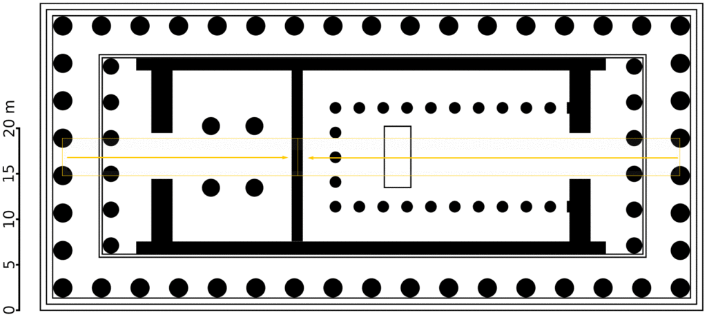 Parthenon golden ratio interior chamber wall