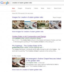 google creation of adam golden ratio search