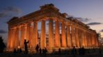 parthenon at night