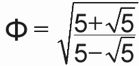 Phi, the golden ratio, as a function of root ((5+root 5)/5-root 5))