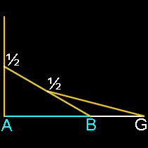 Construction of a golden ratio with three equal line segments