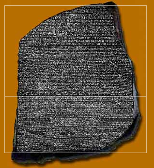 Rosetta Stone dividing line at golden ratio point