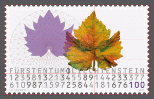 stamp-liechtenstein-design-fibonacci-sequence