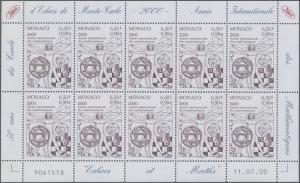stamp monaco 2000 with golden ratio and pi